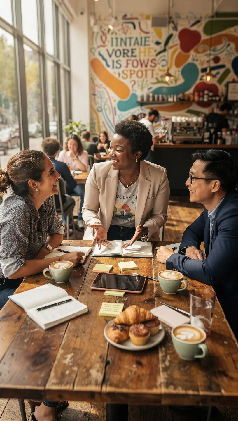 Profesjonalny konsultant marki osobistej omawia strategię budowania autorytetu z klientem.